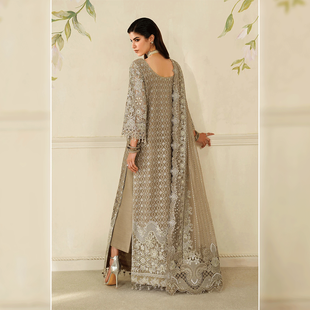 BAROQUE - Embroidered Chiffon Beige - Image 5
