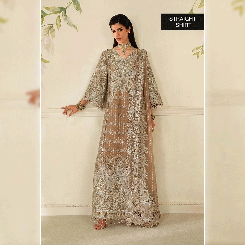 BAROQUE - Embroidered Chiffon Beige - Image 4