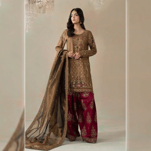 MARIA B  - Embroidered Raw Silk